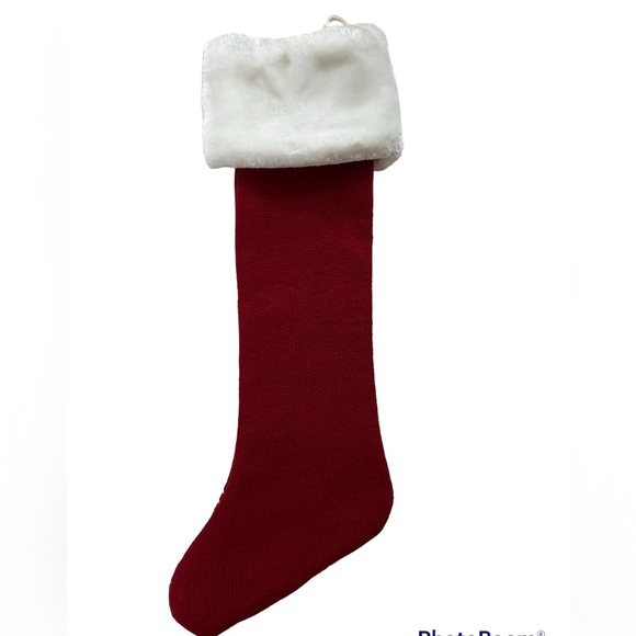 ⭐️ 4/$25 Luxurious Christmas Faux Fur Knit Stocking Red, Fair Isle Style - Picture 2 of 8